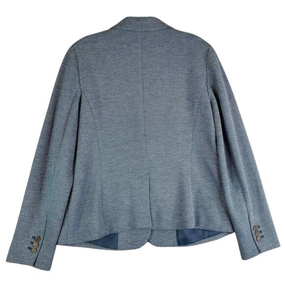 Talbots Blazer Jacket Womens Size 10 Cotton Blue Tweed Long Sleeve Two Button - Picture 3 of 10